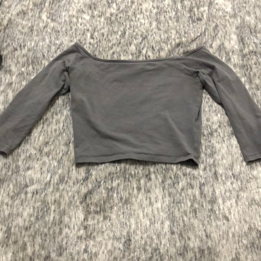 Grey off the shoulder long sleeve